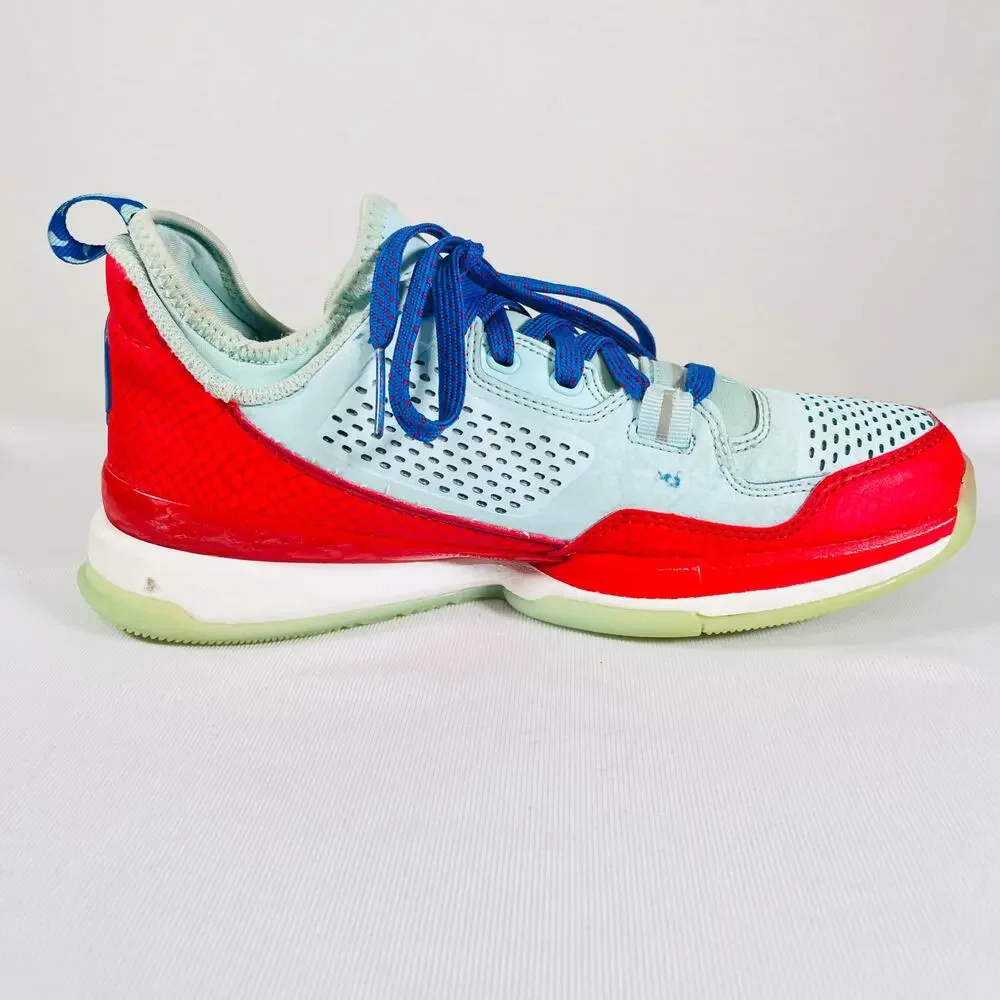 Adidas Mid Top Sneakers Mens 7.5 Red Blue Lillard Oakland Rebels Trainers Shoes